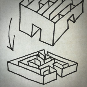 Dessin croquis de labyrinthe