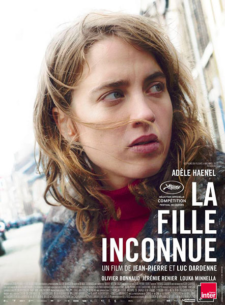 Affiche de La Fille inconnue de Jean-Pierre et Luc Dardenne avec Adèle Haenel, sortie le 12 octobre 2016.