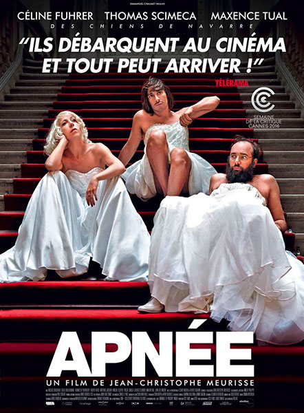 Affiche du film Apnée de Jean-Christophe Meurisse avec Céline Fuhrer, THomas Scimeca et Maxence Tual. Partenaire de Bande à Part.