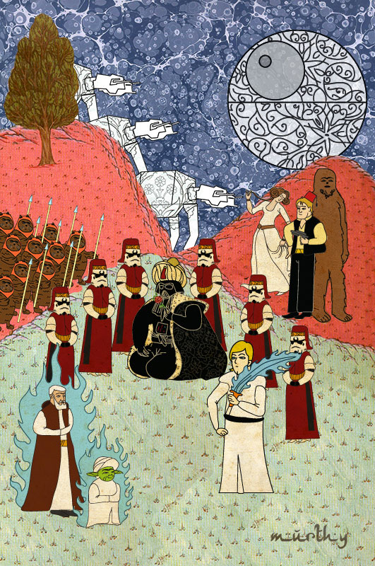 graphisme star wars cinéma murat palta orient occident aplat peinture film culte scène